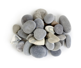Fototapeta na wymiar Heap a gray stones isolated