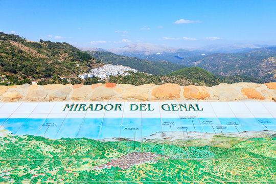Mirador del Genal Landscape. Algatocin white village, Andalusia,