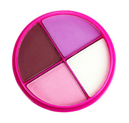 eyes shadow in pink box isolated on white