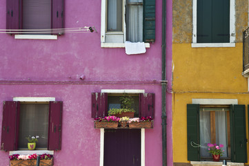 Colorful Burano Italy walls and windows