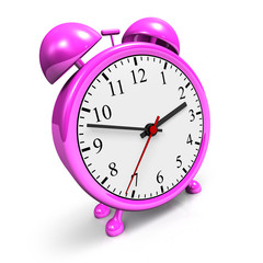 Der rosa Wecker in 3D