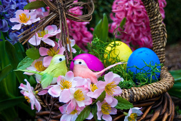 Fototapeta na wymiar Spring Easter Basket