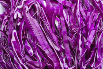 Shredded red cabbage
