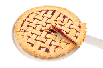 Pie with knife
