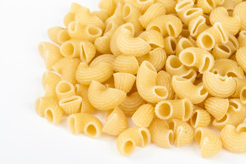 italian pasta (macaroni) isolated on white background