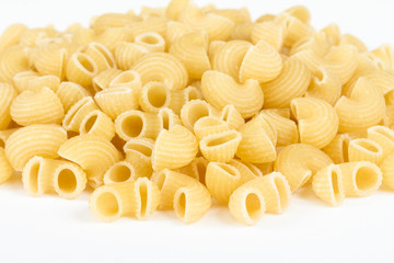 italian pasta (macaroni) isolated on white background