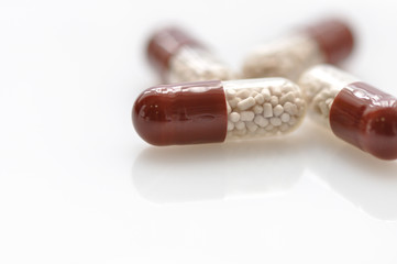medical capsules isolated on white background