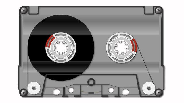 Compact audio cassette animation with alpha