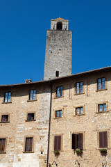 Fototapeta premium San Gimignano- small walled medieval hill town in the Tuscany