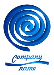 3D blue twist logo