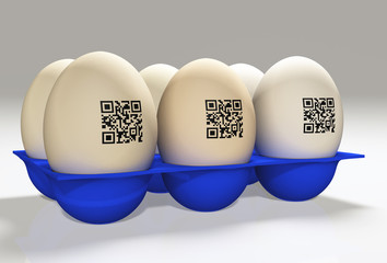 Eggs with qrcode