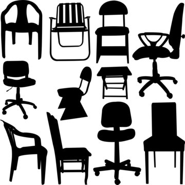 chair collection - vector