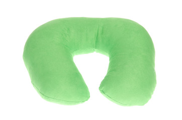 inflatable travel cervical pillow isolated on a white background