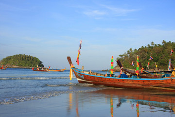 Fototapeta na wymiar Longtail boats, Thailand