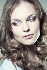 Fototapeta premium sexy young woman with natural makeup and perfect skin