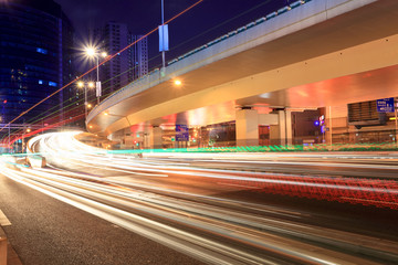 Fototapeta na wymiar night city highway traffic