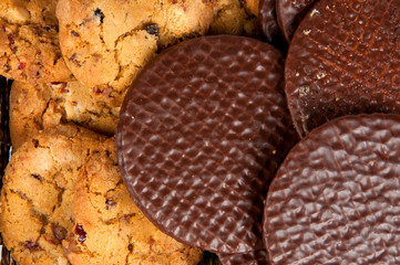 oatmeal cookies and chocolate wafers