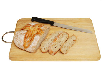 Rustic bread on a board