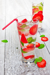 Strawberry mojito drinks