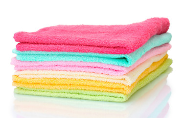 colorful towels isolated on white