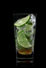 Fresh mojito on black background