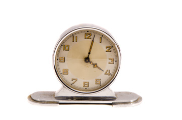 Ancient vintage retro clock minute four isolated