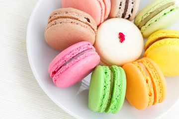 Fototapeta na wymiar colorful french macarons