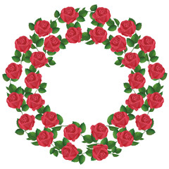 Ornament of red roses, element of design