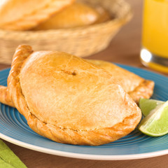 Peruvian snack called Empanada (pie) filled with meat