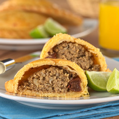 Peruvian snack called Empanada (pie) filled with beef