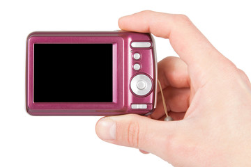 Hand mit Digitalkamera