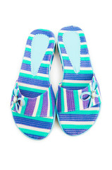 Summer colourful shoes on white