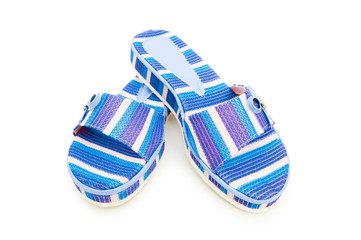 Summer colourful shoes on white