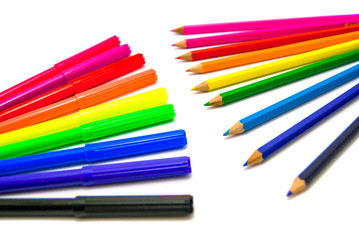 markers and pencils