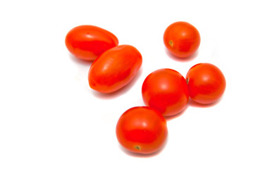 fresh cherry tomatoes on white