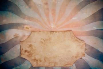 Sunbeam retro paper background with grunge frame for text