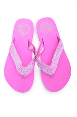 Summer colourful shoes on white