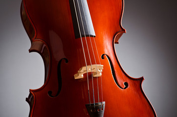 Music Cello in the dark room