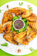 Chicken wings in the plate