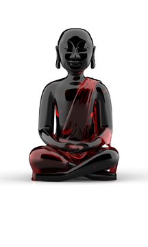 Buddha-Statue aus Glas - Schwarz Rot