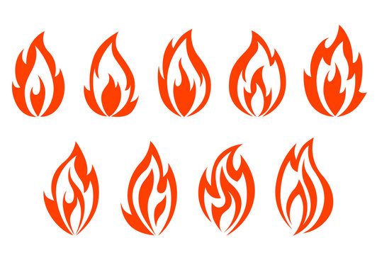 Fire flames symbols