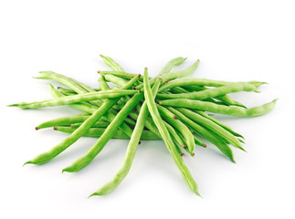 green peas on white background