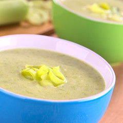 Fresh homemade leek soup