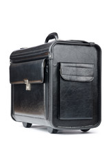 Black briefcase isolated on the white