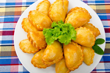 Meat patties in the plate