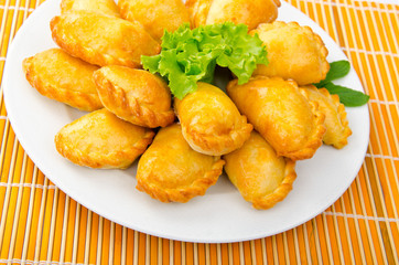 Meat patties in the plate