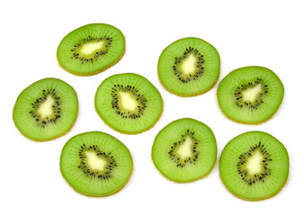 Fototapeta premium Beautiful slice kiwi isolated on white background