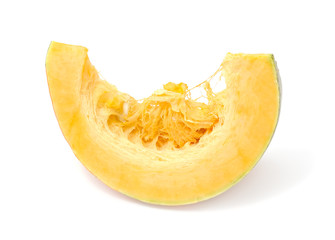 Slice of Pumpkin Isolated on White Background