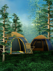 Obozowisko w lesie © Obsidian Fantasy