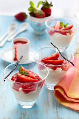 rice pudding with strawberry